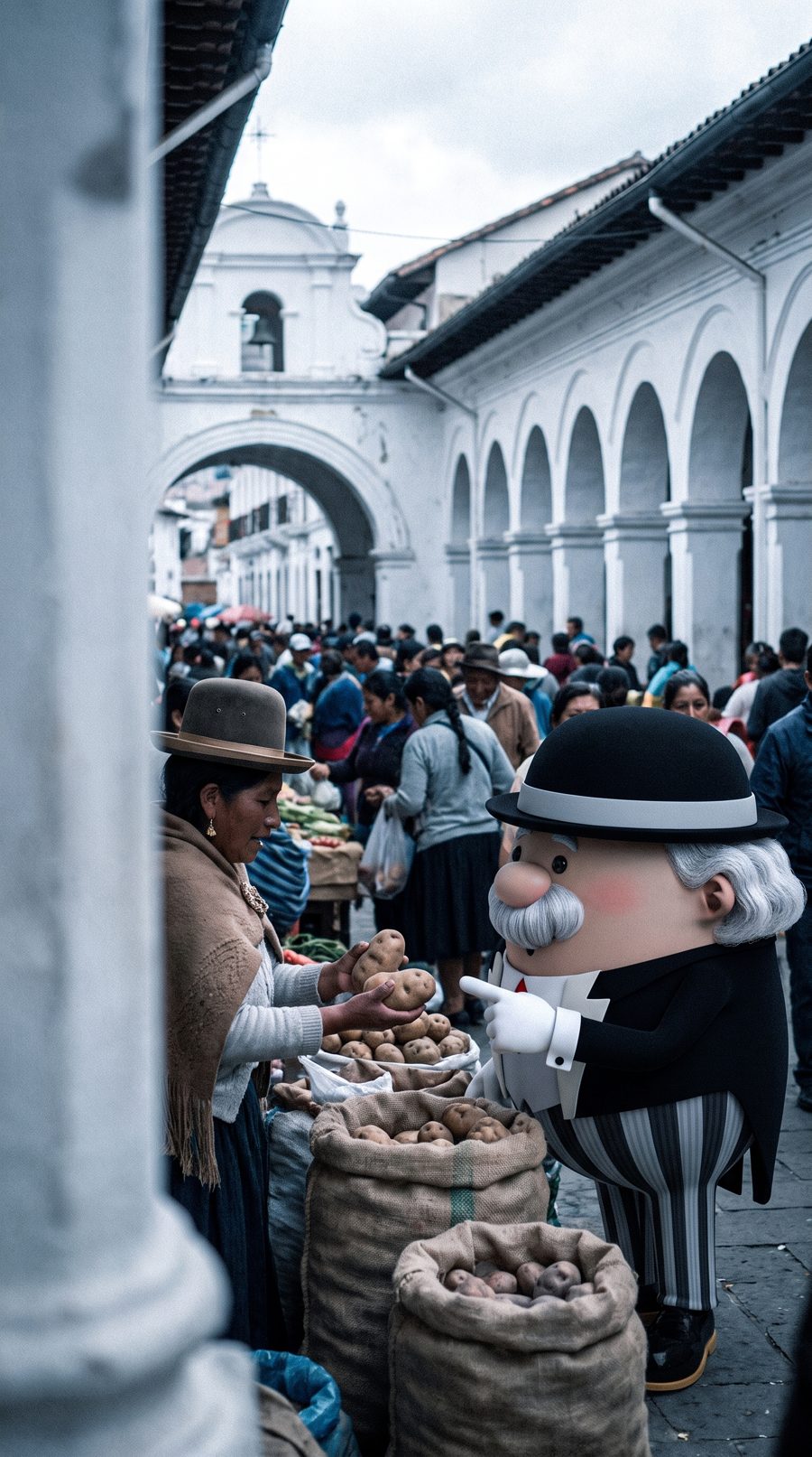 Con mis referencias: Don Evaristo regateando en el Mercado San Roque.